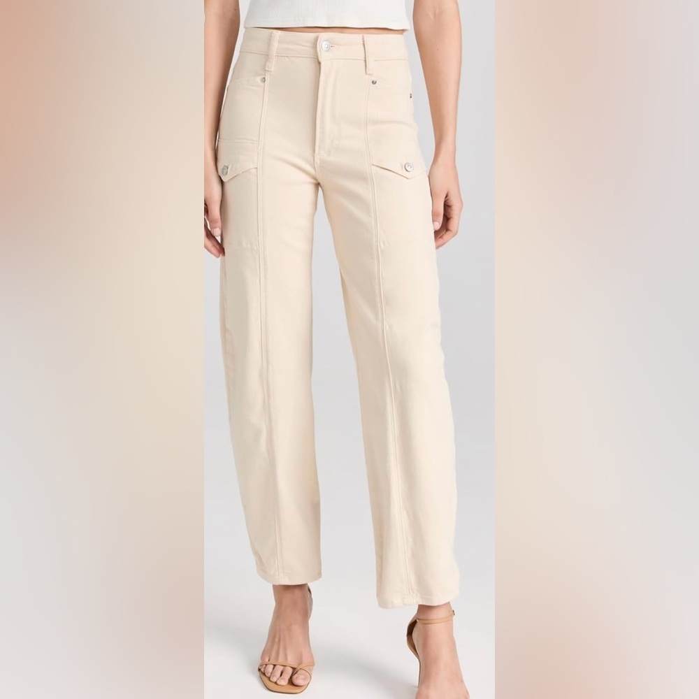 PAIGE ALEXIS BARREL LEG JEANS IN BLONDE SAND NWT Size 26